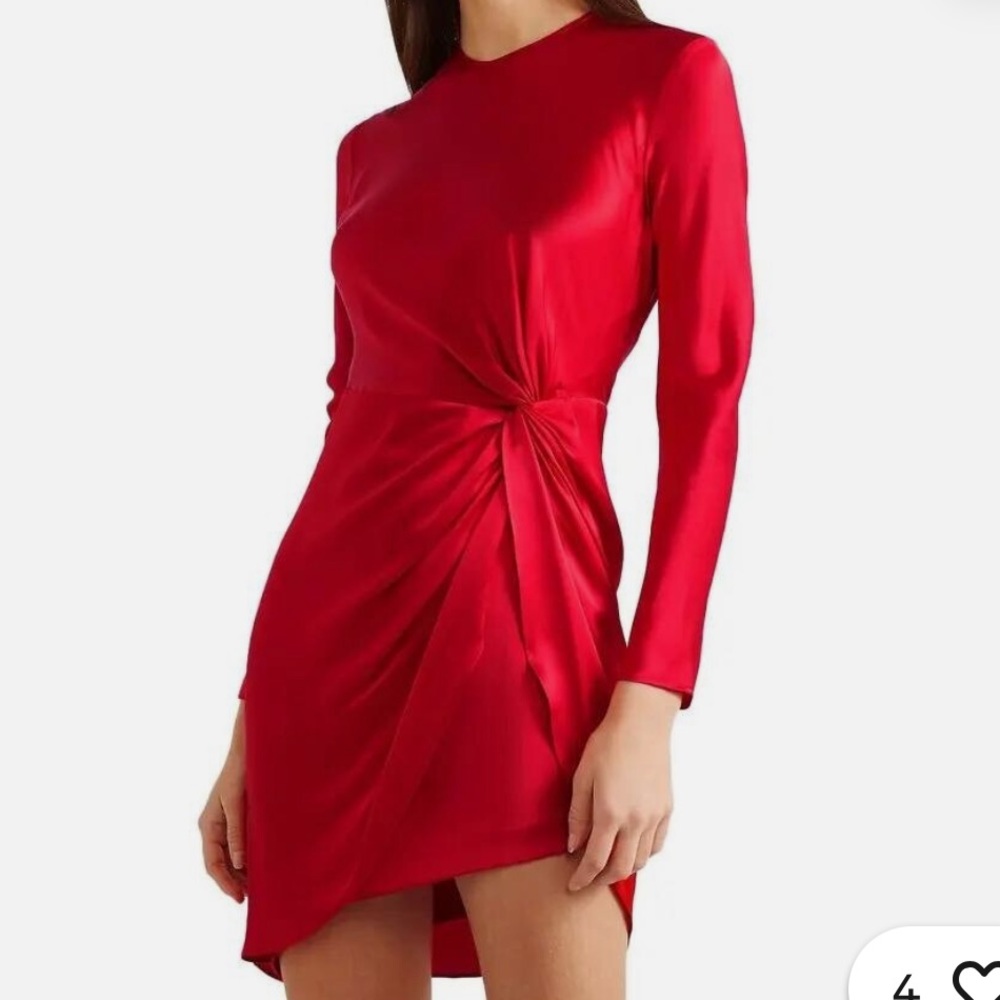 Chic Red Long Sleeve Mini Dress